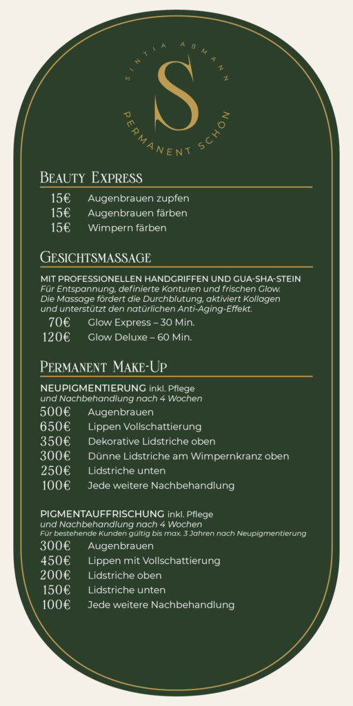 Preisliste - Permanent schoen