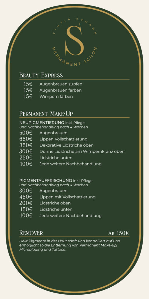 Preisliste - Permanent schoen